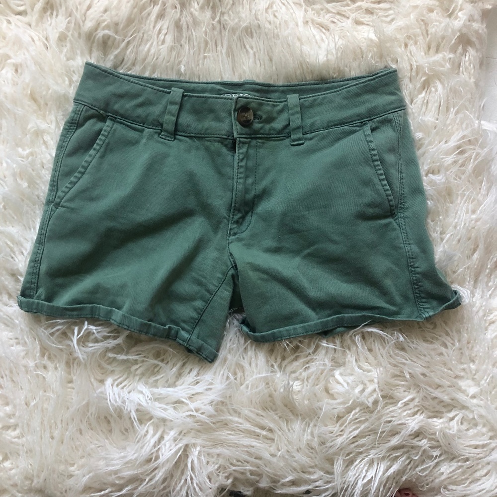 Stretchy Army Green American Eagle Shorts